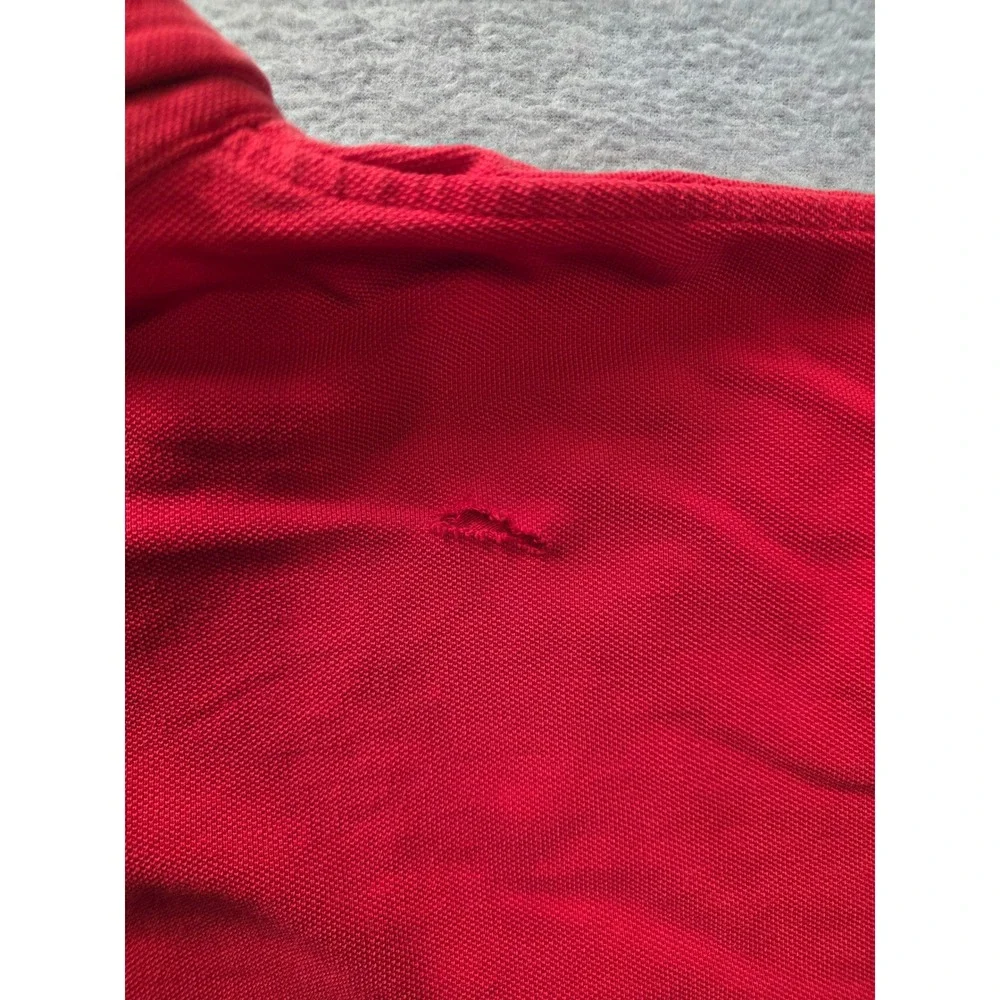 Ralph Lauren Mens XL Red Cotton Pique Pocket Polo Shirt Short Sleeve Button Down